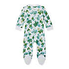 Alternate image 1 for Burt&#39;s Bees Baby&reg; Size 0-3M Cutest Clover Sleep &amp; Play Footed Pajamas in Emerald