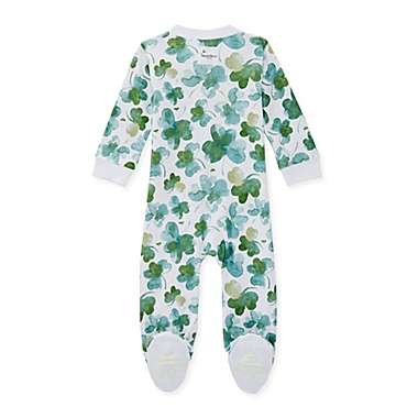 Burt&#39;s Bees Baby&reg; Size 0-3M Cutest Clover Sleep &amp; Play Footed Pajamas in Emerald. View a larger version of this product image.