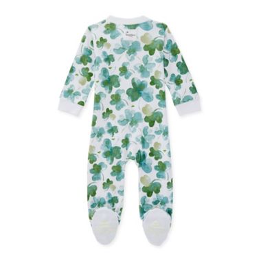 Burt's Bees Baby&reg; Newborn Cutest Clover Sleep &amp; Play Footed Pajamas in Emerald. View a larger version of this product image.