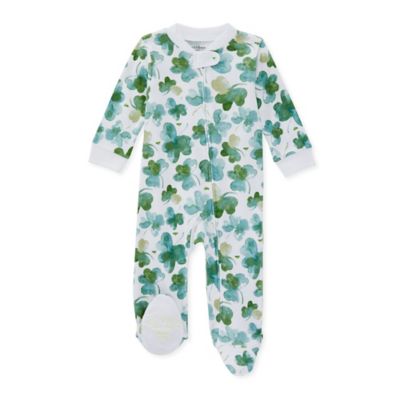 Burt&#39;s Bees Baby&reg; Size 0-3M Cutest Clover Sleep &amp; Play Footed Pajamas in Emerald