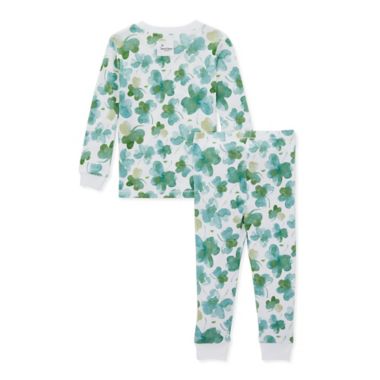 Burt's Bees Baby&reg; Size 3T 2-Piece Cutest Clover St. Patrick's Day Pajama Set in Emerald. View a larger version of this product image.