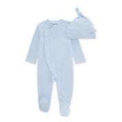 Burt's Bees Baby&reg; Micro Stripe Jumpsuit &amp; Knot Top Hat Set