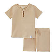 Burt&#39;s Bees Baby&reg; 2-Piece Ribbed Tee &amp; Short Set in Fossil