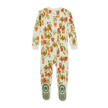 Burt's Bees Baby Size 18M Crazy Plant Organic Cotton Sleeper in Eggshell. View a larger version of this product image.
