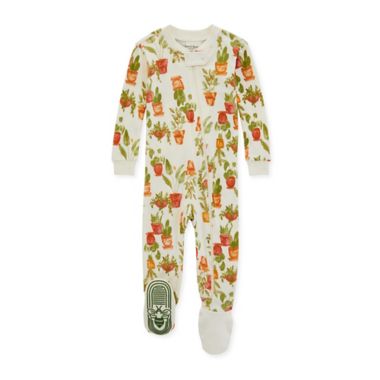 Burt's Bees Baby Size 18M Crazy Plant Organic Cotton Sleeper in Eggshell. View a larger version of this product image.
