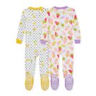 Alternate image 1 for Burt's Bees Baby&reg; Size 24M 2-Pack Lemonade Stand Organic Cotton Footed Pajamas in White