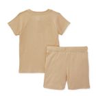 Alternate image 1 for Burt's Bees Baby&reg; Size 3T Ribbed Tee &amp; Short Set in Fossil