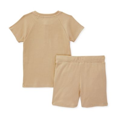 Burt's Bees Baby&reg; Size 3T Ribbed Tee &amp; Short Set in Fossil. View a larger version of this product image.