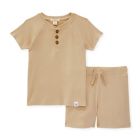 Alternate image 0 for Burt's Bees Baby&reg; Size 3T Ribbed Tee &amp; Short Set in Fossil