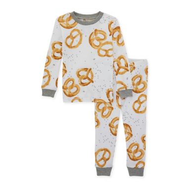 Burt's Bees Baby&reg; Size 3T Giant Pretzel Tee and Pant PJ Set in Cloud. View a larger version of this product image.