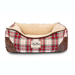 Harry Barker® Plaid Sherpa Cuddler Dog Bed in Red/Cream