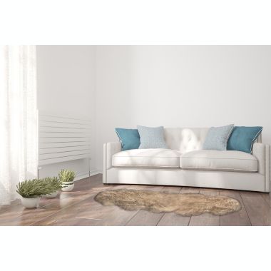 Natural New Zealand Milan Shearling Double Sheepskin 2&#39; x 6&#39; Runner in Taupe. View a larger version of this product image.