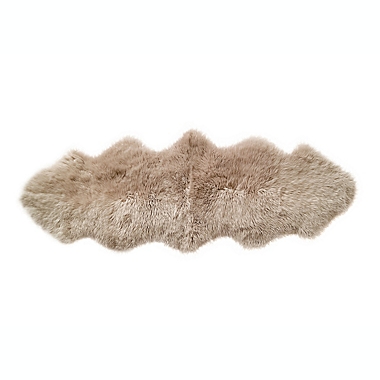 Natural New Zealand Milan Shearling Double Sheepskin 2&#39; x 6&#39; Runner in Taupe. View a larger version of this product image.