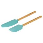 Alternate image 2 for KitchenAid&reg; Bamboo 2-Piece Spatula Set in Aqua