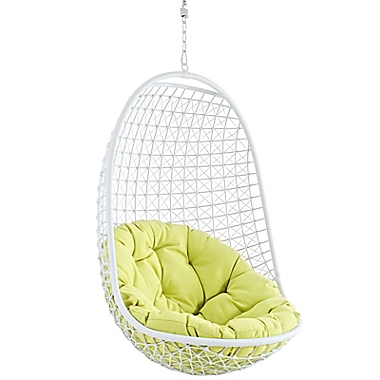 Modway Encounter Patio Stand-Alone Swing Chair in White. View a larger version of this product image.
