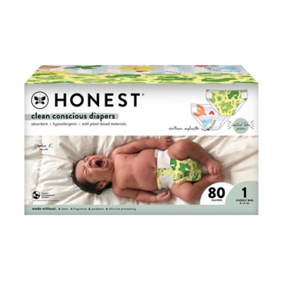The Honest Company&reg; Size 1 80-Count Disposable Diapers Ur Ribbiting + Spread Your Wings