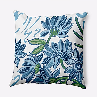 E by Design Iona Square Throw Pillow in Blue. View a larger version of this product image.