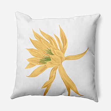 E by Design Hojaver Floral Square Throw Pillow in Yellow. View a larger version of this product image.