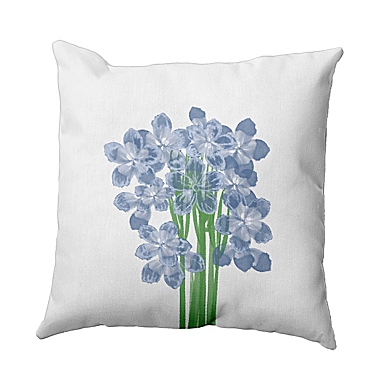 E by Design Florpalida Square Throw Pillow in Blue. View a larger version of this product image.