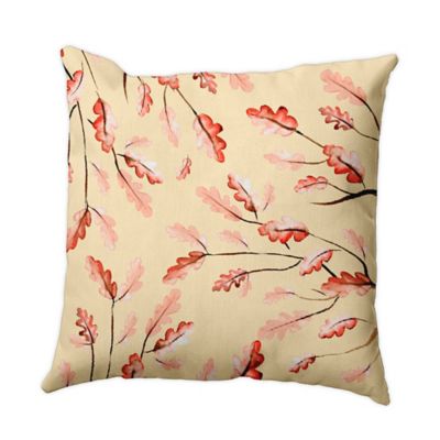 E By Design Wild Oak Leaves Square Throw Pillow