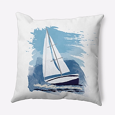 E by Design Sailing the Sea Geometric Throw Pillow in Blue. View a larger version of this product image.
