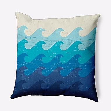 E by Design Deep Sea Geometric Print Square Throw Pillow in Blue. View a larger version of this product image.