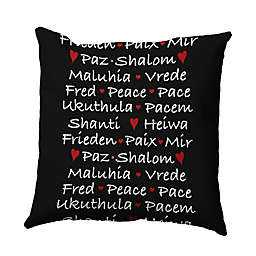 Words of Peace Square Throw Pillow