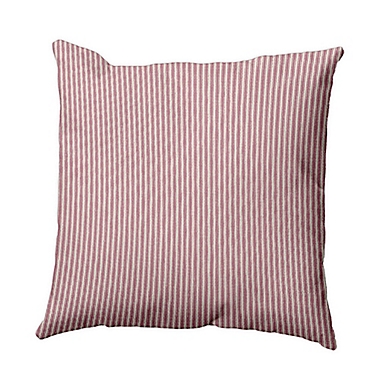 Ticking Stripe Square Throw Pillow in Purple. View a larger version of this product image.