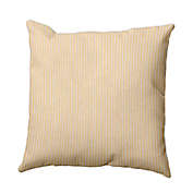Ticking Stripe Square Throw Pillow in Yellow