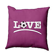 Love Soccer Square Throw Pillow