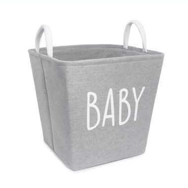 Taylor Madison Designs&reg; Baby 12.75-Inch Square Fabric Tote Bin in Grey. View a larger version of this product image.