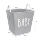 Alternate image 2 for Taylor Madison Designs&reg; Baby 12.75-Inch Square Fabric Tote Bin in Grey
