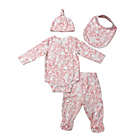 Alternate image 0 for ever &amp; ever&trade; Newborn 4-Piece Bodysuit, Pant, Hat, and Bib Set in White/Rose
