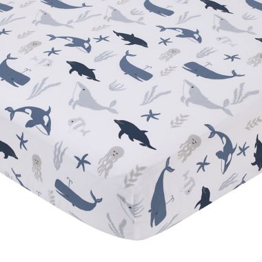 ever & ever&trade; Marine Crib Sheet in Blue. View a larger version of this product image.
