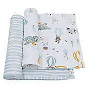 Living Textiles Baby 2-Pack Up Up and Away Cotton Jersey Swaddles