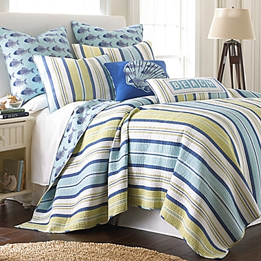 Levtex Home Bayport Reversible Full/Queen Quilt Set in Blue. View a larger version of this product image.