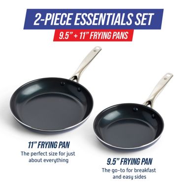 Blue Diamond&trade; Nonstick Ceramic 2-Piece Frying Pan Set in Blue. View a larger version of this product image.