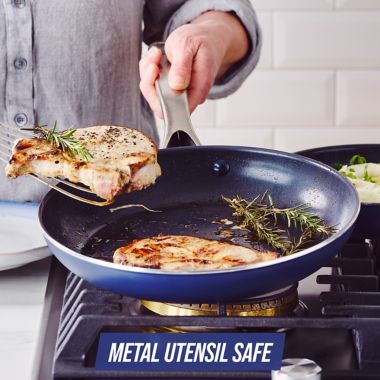 Blue Diamond&trade; Nonstick Ceramic 2-Piece Frying Pan Set in Blue. View a larger version of this product image.