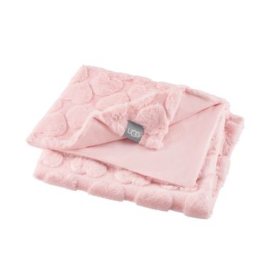 UGG&reg; Polar Carved Faux Fur Throw Blanket in Pink Hearts. View a larger version of this product image.