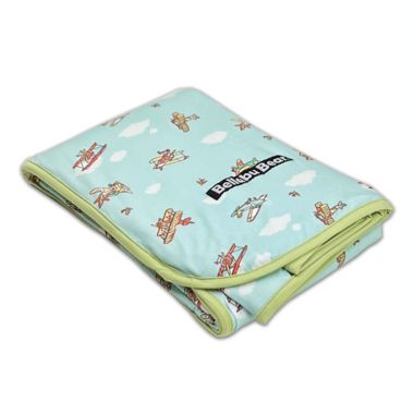 Bellabu Bear Vintage Airplanes Baby Blanket in Blue. View a larger version of this product image.