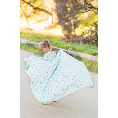 Bellabu Bear Vintage Airplanes Baby Blanket in Blue. View a larger version of this product image.