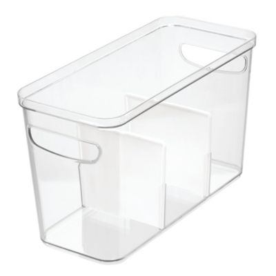 Squared Away&trade; Plastic 3-Section Divided Refrigerator Bin
