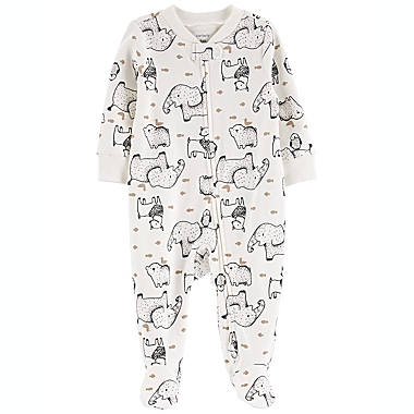 carter&#39;s&reg; Animals 2-Way Zip Cotton Sleep &amp; Play in Cream. View a larger version of this product image.
