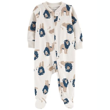 carter&#39;s&reg; Preemie Lion 2-Way Zip Cotton Sleep &amp; Play in Ivory/Green. View a larger version of this product image.
