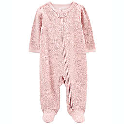 carter's® Preemie Heart 2-Way Zip Cotton Sleep & Play in Pink