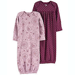carter's® 2-Pack Floral Sleeper Gowns in Purple