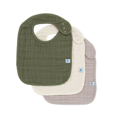 Little Unicorn&reg; Classic 3-Pack Cotton Muslin Bibs in Fern. View a larger version of this product image.