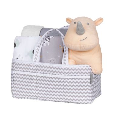 My Tiny Moments&reg; 5-Piece Hippo Gift Set in Blue/Grey. View a larger version of this product image.