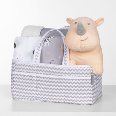 My Tiny Moments&reg; 5-Piece Hippo Gift Set in Blue/Grey. View a larger version of this product image.