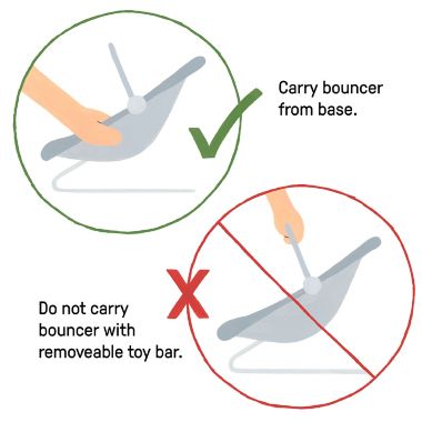 Ingenuity&trade; Twinkle Tails Bouncer in Grey. View a larger version of this product image.